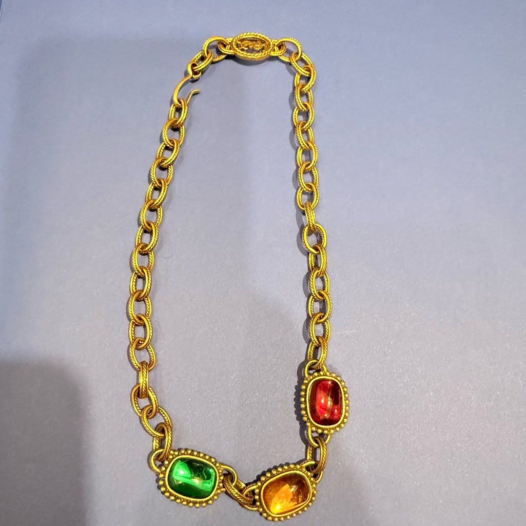 Yves Saint Laurent Vintage âGripoixâ Gold Plated Necklace.